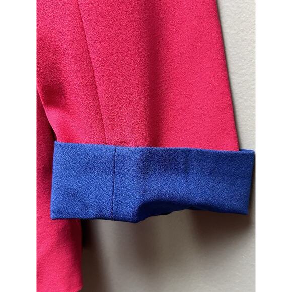 Jiodoisan blazer Womens Small open front pink royal bluff cuff shoulder pads NEW - Picture 6 of 7